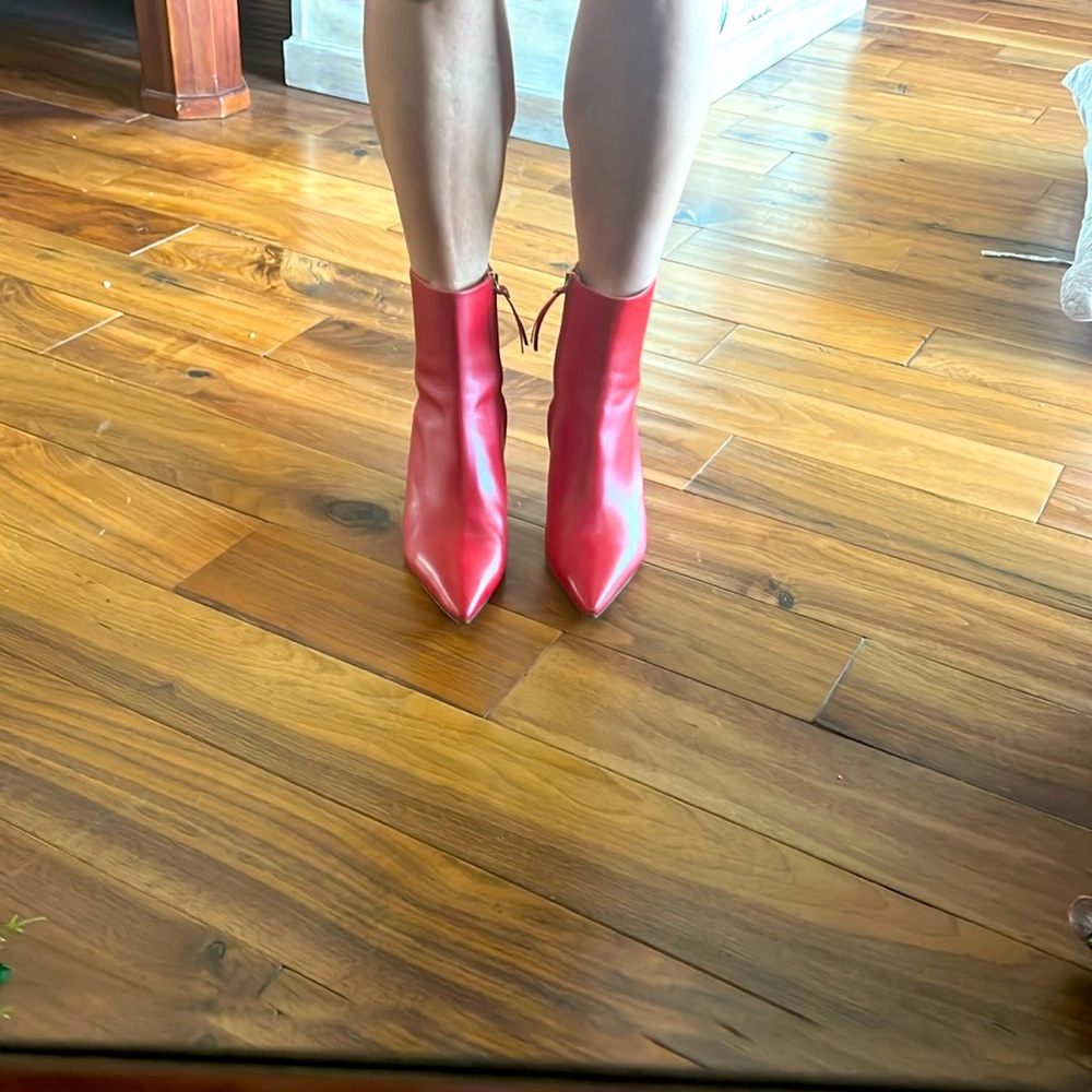 Cavallini made in Italy red leather bootie.